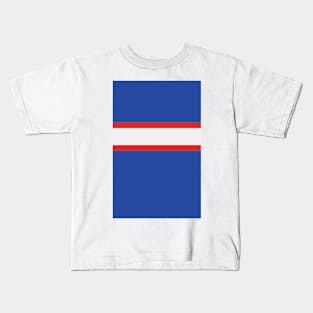 Oldham Athletic Retro 1985 Blue Red White Bar Jersey Kids T-Shirt